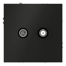 Изображение Розетка телевизионная встраиваемая VOLTUM S70 оконечная TV+SAT (черный матовый)
